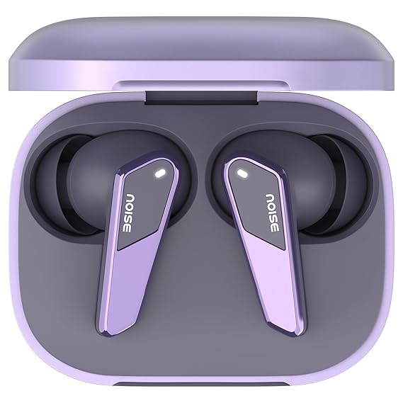 Noise Buds N1 Pro Truly Wireless Earbuds with Metallic Finish, ANC(Upto 30Db), 60H of Playtime, Dual Pairing, Instacharge(10 Min=200 Min), BT V5.3(Chrome Purple)
