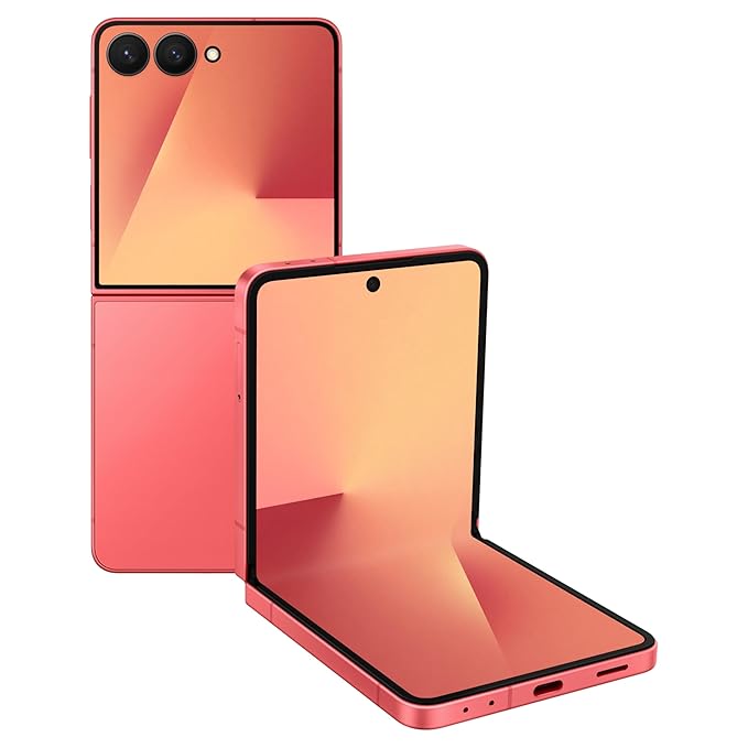 Samsung Galaxy Z Flip7 5G Smartphone with Galaxy AI (Coralred, 12GB RAM, 512GB Storage