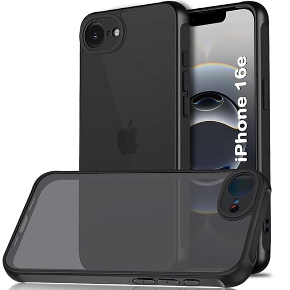 TheGiftKart Hybrid Matte Frosted Translucent Back Cover Case for iPhone 16e | Shockproof Design | Camera Protection Module