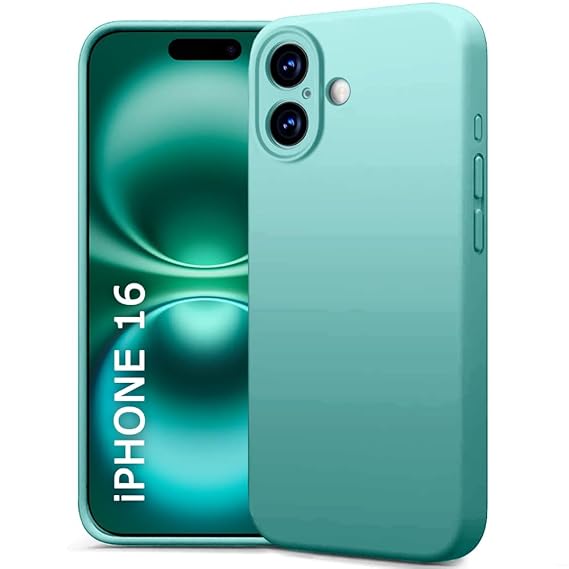 TheGiftKart Genuine Liquid Silicone Back Cover Case for iPhone 16 | Soft Micro-Fibre Lining Inside | Camera Protection Bump