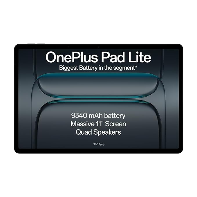 (Refurbished) OnePlus Pad Lite with Biggest Battery in Segment 9340 mAh, Massive 11" (27.94 cm) Display with 500 nits Brightness & 11 Hours of Video Playback, 6GB RAM 128GB Storage, Wi-Fi Connectivity, Aero Blue